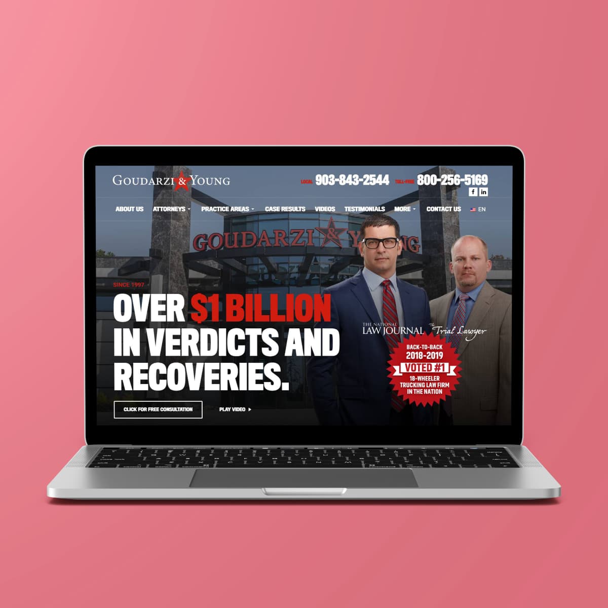 Goudarzi & Young website designed by Bailes Zindler