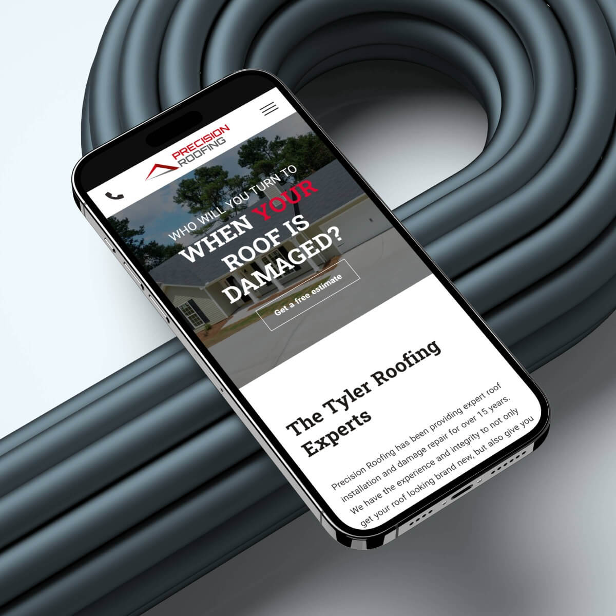 Precision Roofing website designed by Bailes Zindler